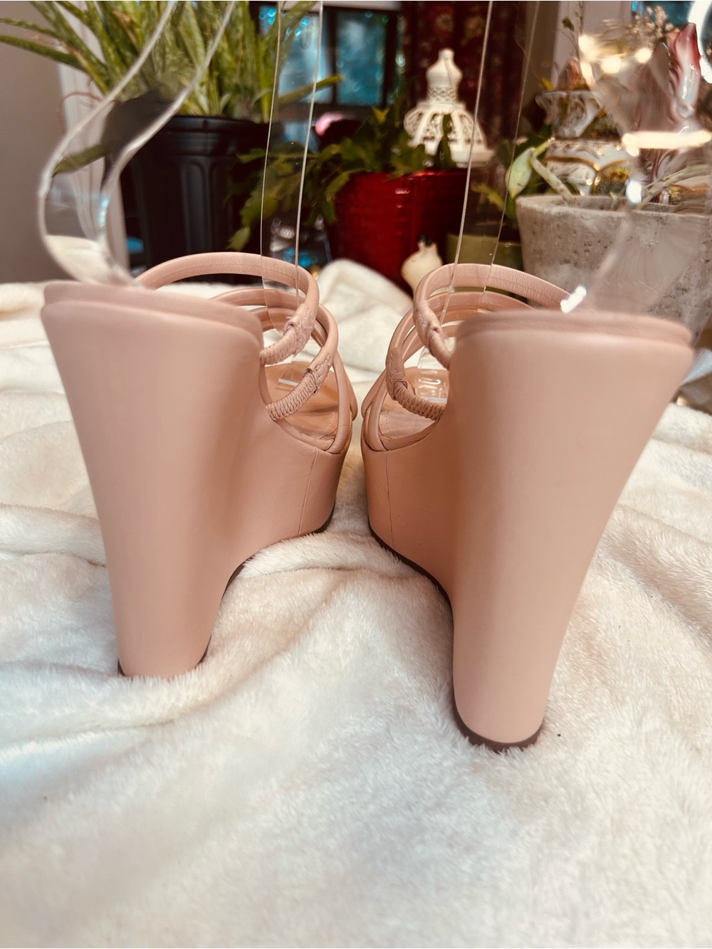 SCHUTZ Blush Nude Strappy Heeled Sandals - Picture 4 of 6